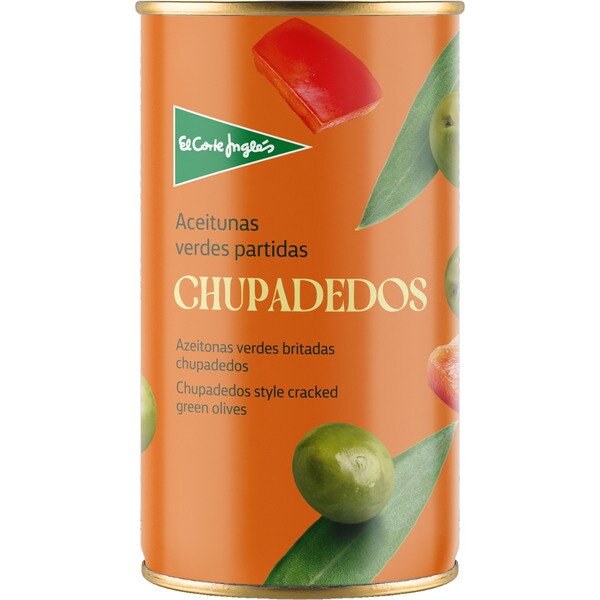 Eingeschnittene grüne Oliven Chupadedos Dose 185 g netto Abtropfgewicht