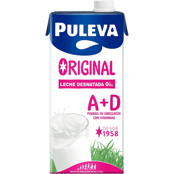 precios Puleva Leche Desnatada Original Con Vitamina A+D Brik 1 L en Hipercor