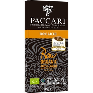 PACARI Raw Roh-Schokolade mit 100% Bio-Kakao Tafel 50 g
