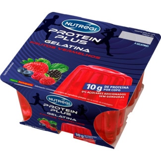 Nutregi Gelatina Proteína de Frutos Vermelhos Pack 4 unidades embalagem 100 g