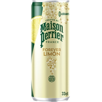 MAISON PERRIER agua con gas sabor limón 0% azúcares lata 33 cl