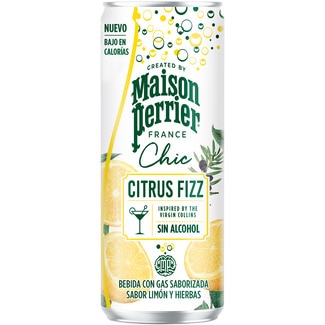 MAISON PERRIER refresco con gas sabor limón y hierbas lata 25 cl