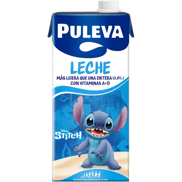 precios Puleva Leche Entera Disney Pixar Más Ligera Que Una Entera 2% Materia Grasa Y Vitaminas A + D Brik 1 L en Hipercor