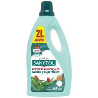 SANYTOL limpiador desinfectante sin lejía para todo tipo de superficies botella 2 l