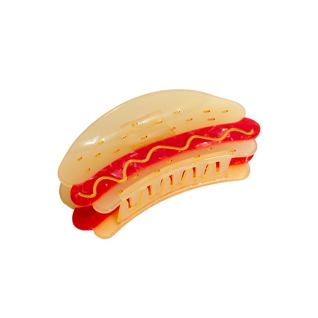Pinza para el pelo Eat My Socks hot dog.