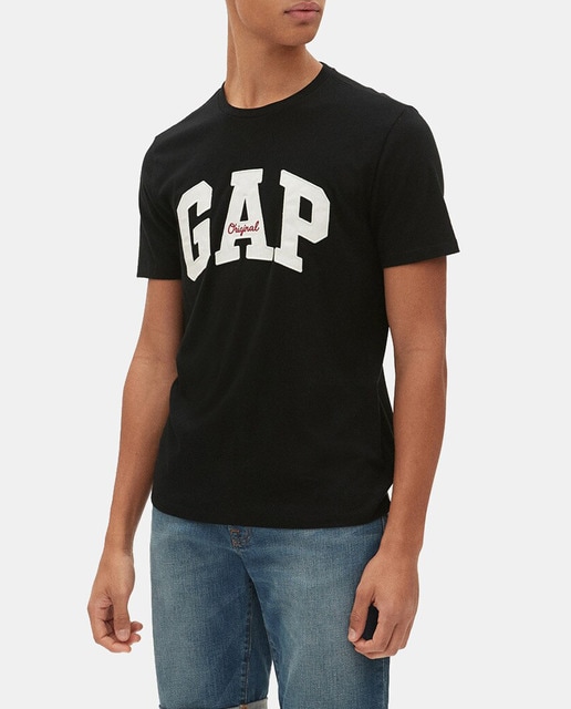 Camiseta de hombre Gap negra de manga corta
