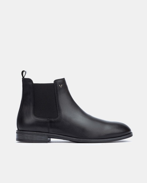 Botines de hombre en piel de color negro