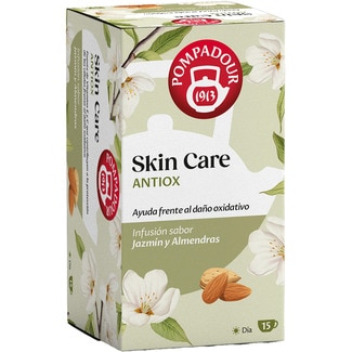 POMPADOUR infusión Antiox sabor jazmín y almendras Skin Care estuche 15 bolsitas