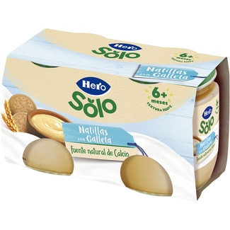 HERO SOLO custard with biscuits for 6+ months 2-pack little jars 120 g