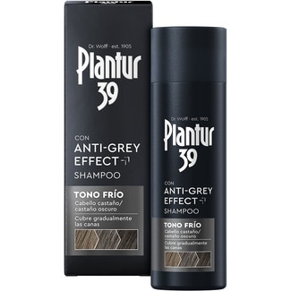 PLANTUR 39 champú Anticaída y Anticanas para mujer tono frío cabello castaño bote 200 ml cubre gradualmente las canas