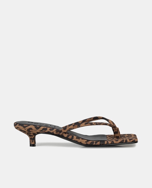 Dansi - Sandalias de mujer flip-flop con tacón kitten.