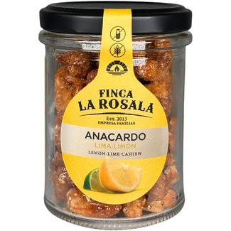 FINCA LA ROSALA anacardos tostados con lima limón sin gluten y sin lactosa tarro 90 g