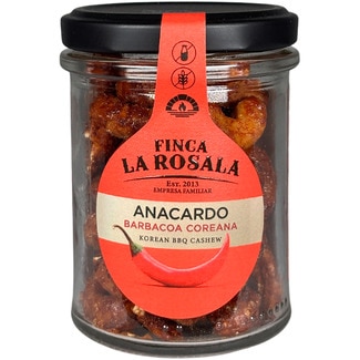 FINCA LA ROSALA anacardo tostado a la barbacoa coreana sin gluten, sin lactosa y vegano tarro 90 g