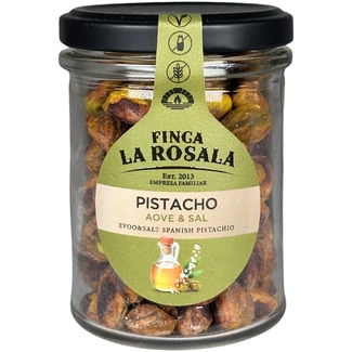 FINCA LA ROSALA pistacho tostado con AOVE y sal sin gluten, sin lactosa y vegano tarro 90 g