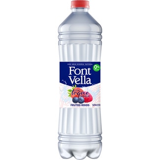FONT VELLA agua mineral natural con un toque de sabor a frutos rojos 0% azúcares botella 1,15 l