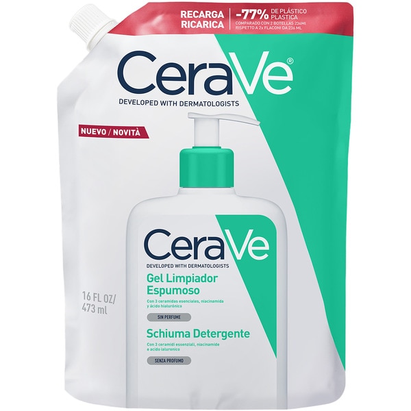 Reinigungsgelschaum zur gründlichen Reinigung von Gesicht und Körper 473 ml mit drei essentiellen Ceramiden Nachfüllpackung