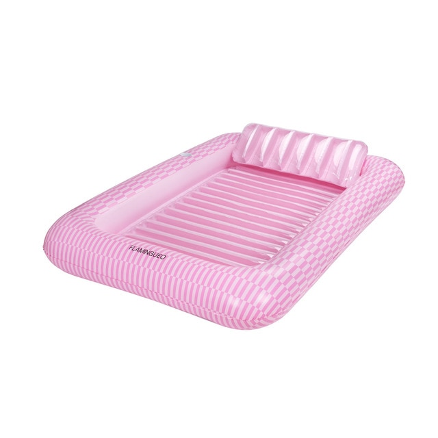 Flotador tanning pool Flamingueo extragrande rayas rosas.