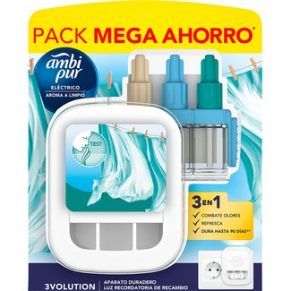 Ambipur Ambientador Elétrico 3Volution Limpo&Fresco embalagem 20 ml