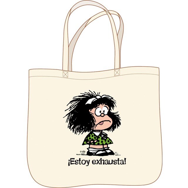 Bolsa mafalda.Tote bag ¡estoy exhausta!