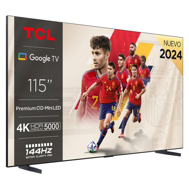 Televisión QD-MiniLED 292,1cm (115") TCL 115X955 Max, 4K UHD, Full Array, Smart TV by Google TV, Dolby Vision y Atmos, compatible Google Assistant