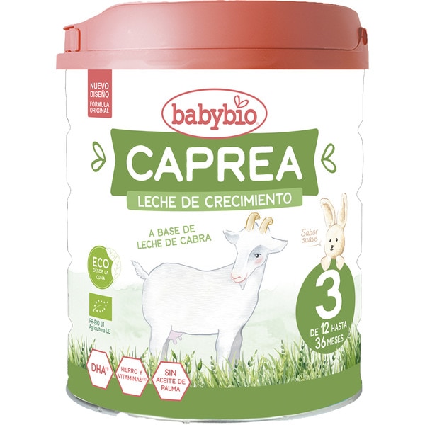 Caprea leche de crecimiento 3 ecológica a base de leche de cabra de 10 meses a 3 años lata 800 g