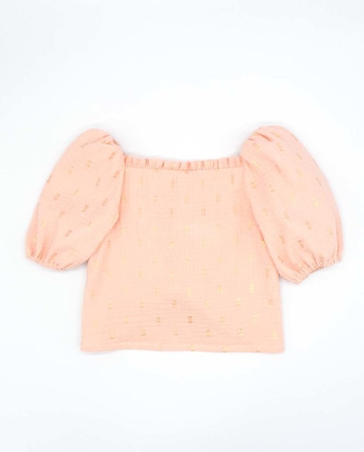 Blusa manga abullonada brillo