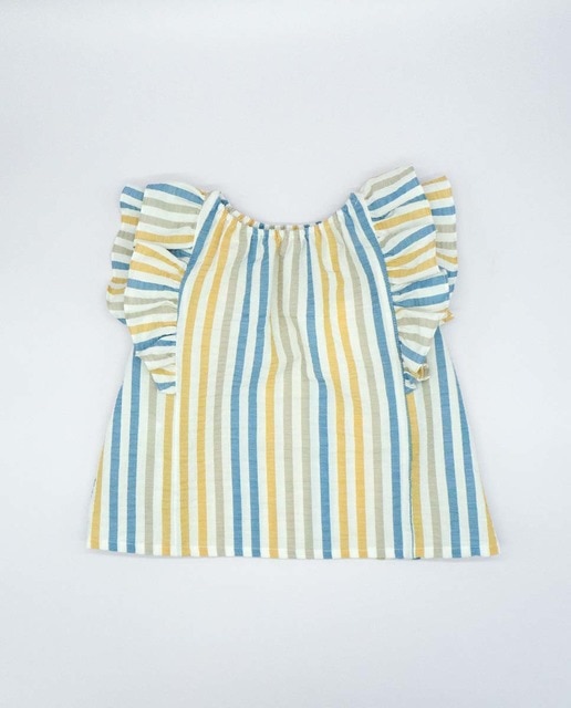 Blusa con doble volante de raya