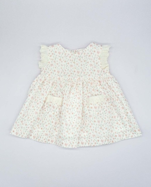 Vestido tira bordada flor