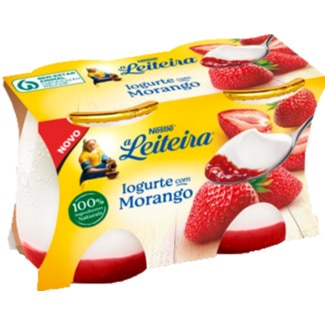 A Leiteira Iogurte de Morango em Vidro Pack 2 unidades embalagem 125 g