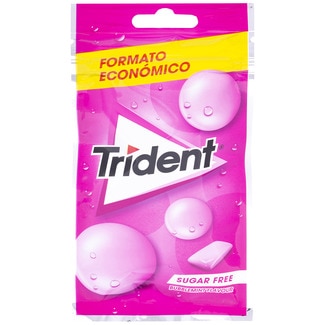 TRIDENT chicles sin azúcar sabor bubblemint bolsa 43 g