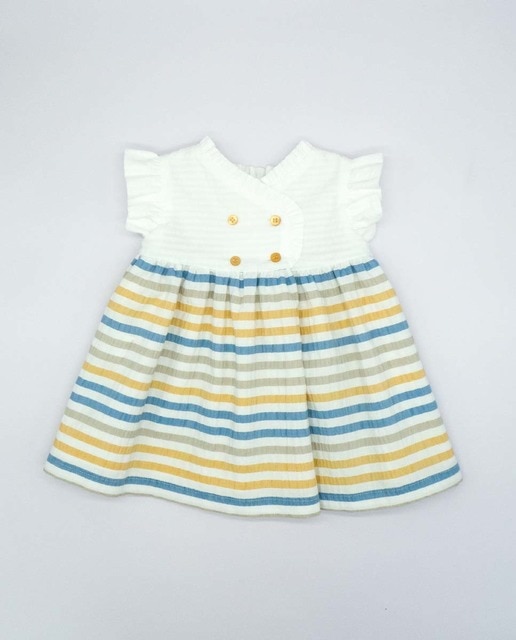 Vestido cuerpoy falda rayas