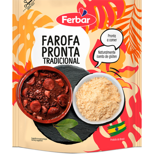 Farofa Pronta Tradicional embalagem 250 g