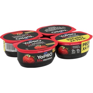 Yopro Morango Pack 4 unidades embalagem 120 g