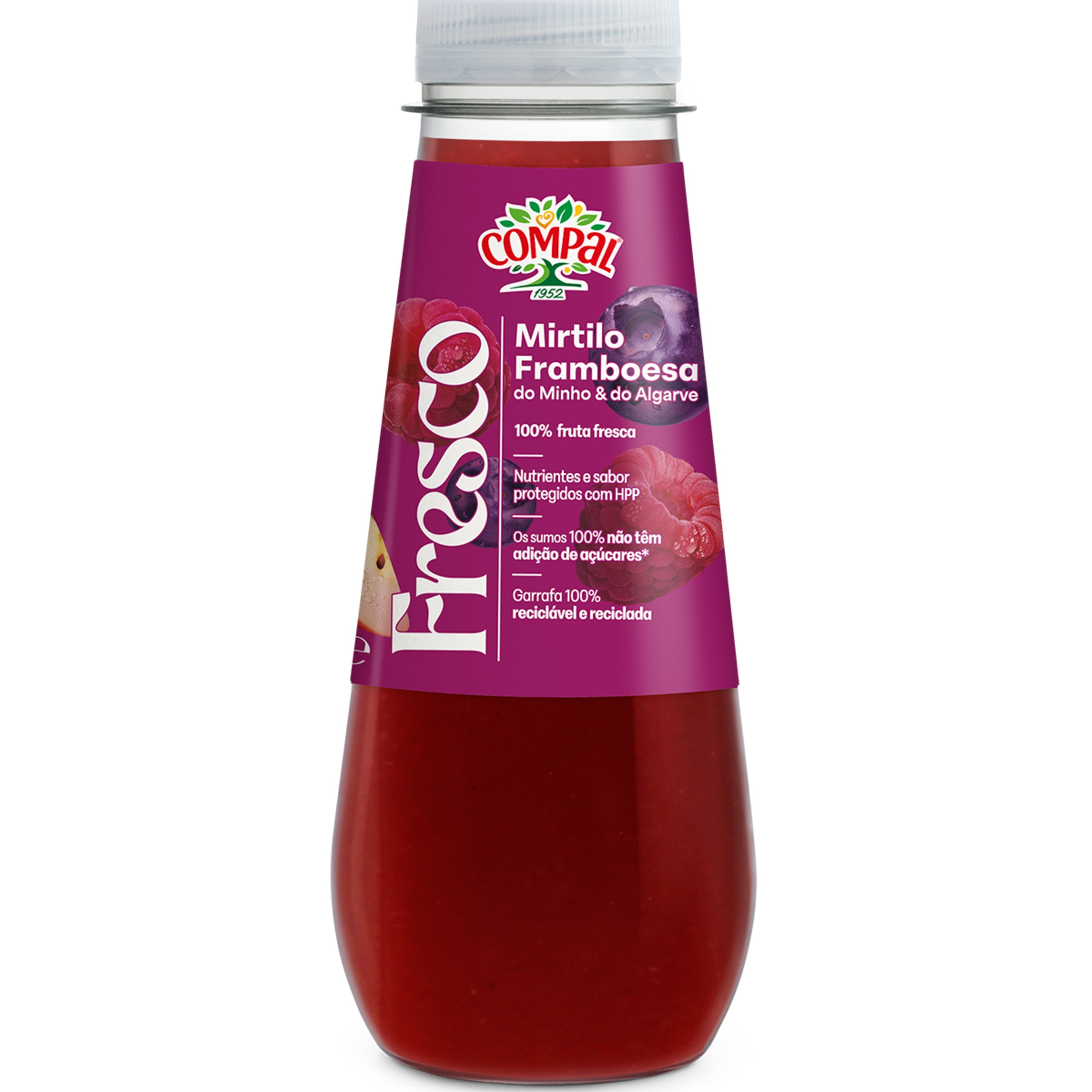 Sumo Mirtilo Framboesa do Minho & do Algarve Fresco embalagem 250 ml ...