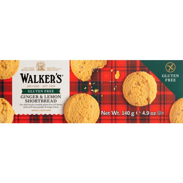 Shortbread Gengibre e Limão sem Glúten embalagem 140 g