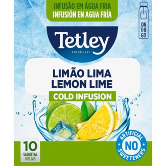 Tetley Cold Infusão de Limão e Lima embalagem 10 unidades