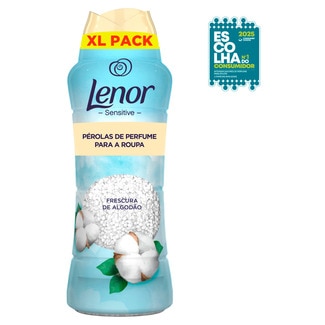 Lenor Intensificador Perfume Pérolas Sensitive Frescura Algodão embalagem 495 g