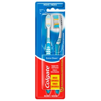 Colgate Escova de Dentes Extra Clean pack 2 unidades