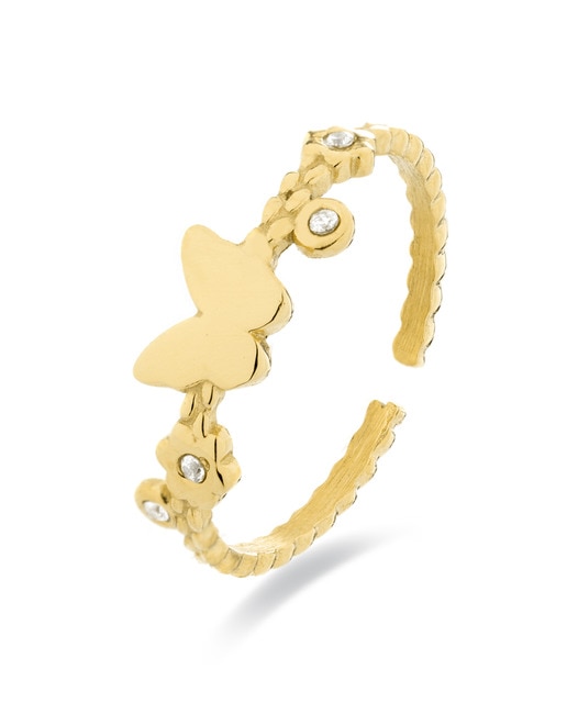 Anillo acabado en oro amarillo 18k