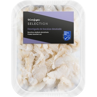 EL CORTE INGLES SELECTION desmigado de bacalao desalado MSC bandeja 250 g
