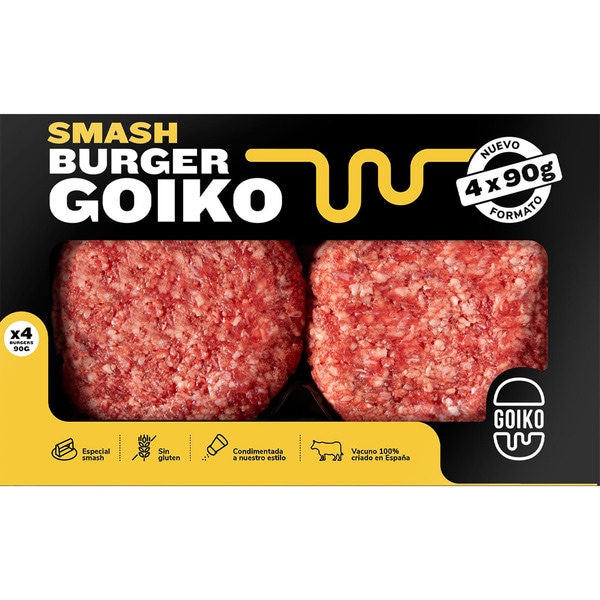 Smash 100% Spanish beef burger meat gluten-free 4-pack tray 360 g