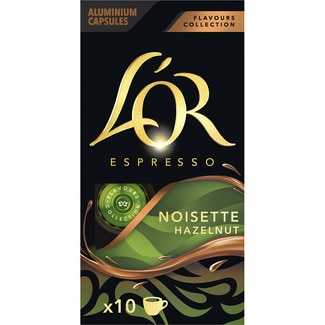 L'OR Kaffee Flavour Collection Haselnuss Karton 10 Kapseln kompatibel mit Nespresso-Maschinen