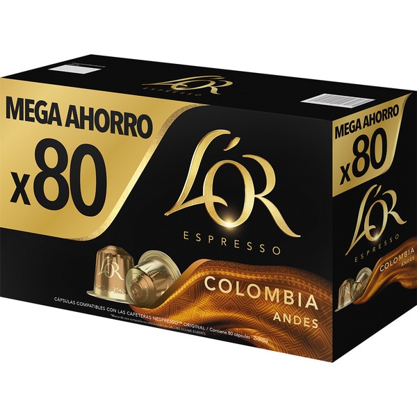 Colombia Andes coffee case 80 capsules compatible with Nespresso coffee machines