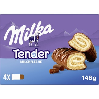 MILKA Tender Riegel mit Milchschokoladenfüllung 4 Stück Behälter 148 g