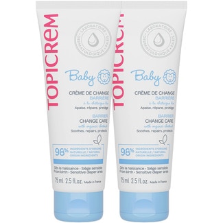 TOPICREM Nappy cream with barrier action that smooths, repairs and protects 2-pack tubes 75 ml from birth