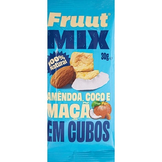 Fruut Mix Amêndoa, Coco e Maçã em Cubos embalagem 30 g