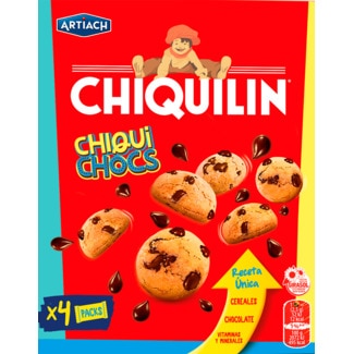 Artiach Chiquilín Mini Cookies com Pepitas de Chocolate Chiqui Chocs Pack 4 embalagem 140 g
