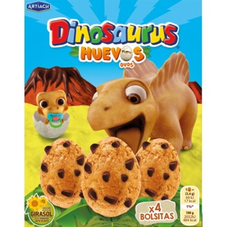 Artiach Dinosaurus Bolachas Ovos com Pepitas de Chocolate embalagem 140 g