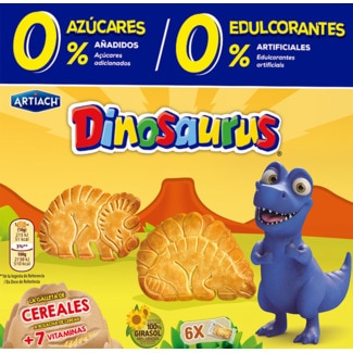 Artiach Dinosaurus Bolachas de Cereais sem Açúcar embalagem 185 g