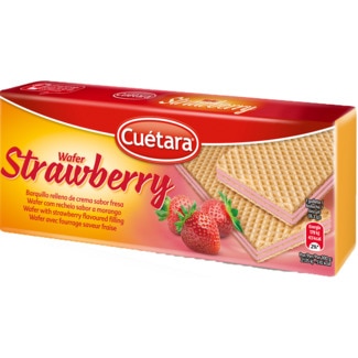 Cuétara Bolachas Wafer Recheadas com Morango embalagem 150 g